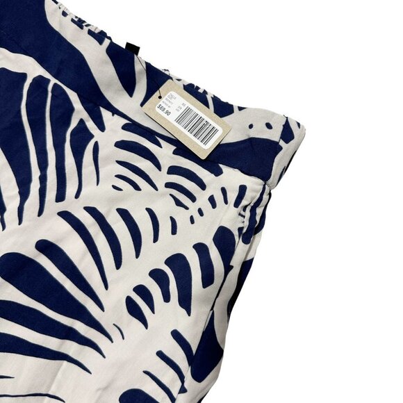 New RW&Co Printed Challis Pull-On Flare Midi Skirt Peacoat Multi - Picture 7 of 8